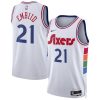 4e739b7557e2aacab22fe1e6ed0acc52.jpeg Unisex Philadelphia 76ers Joel Embiid White 2024/25 Swingman Player Jersey - City Edition