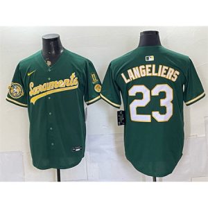 Youth Oakland Athletics #23 Shea Langeliers Green 2026 Alternate Sacramento Celebrating 125 Years Vapor Limited Jersey