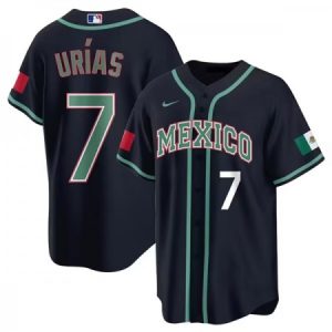 Men's Mexico Baseball #7 Julio Urias 2023 Black World Baseball Classic Stitched Jersey UT19