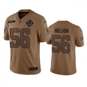 50fd0e52ca4bd99af8357f6b3f5df117.jpeg Men's Indianapolis Colts #56 Quenton Nelson 2023 Brown Salute To Sertvice Stitched Football Jersey