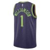 Unisex New Orleans Pelicans #1 Zion Williamson Purple 2024/25 Swingman City Edition Player Jersey