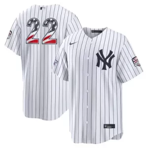 Men's New York Yankees #22 Ben Rice Nike White 2026 All-Star Edition Stars & Stripes Stadium Jersey