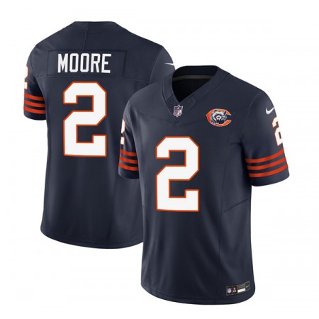 54a40cb9b51223a7750f7114d83bdd4d.jpeg Men's Chicago Bears #2 DJ Moore Navy 2023 F.U.S.E. Throwback Limited Stitched Football Jersey