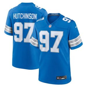 54e11b6ec43216dd4a327eb162f65348.jpeg Men's Detroit Lions #97 Aidan Hutchinson Blue Game Jersey