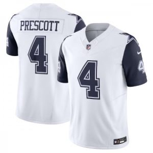 Men's Dallas Cowboys #4 Dak Prescott White 2023 F.U.S.E. Vapor Limited Stitched Football Jersey LLVR