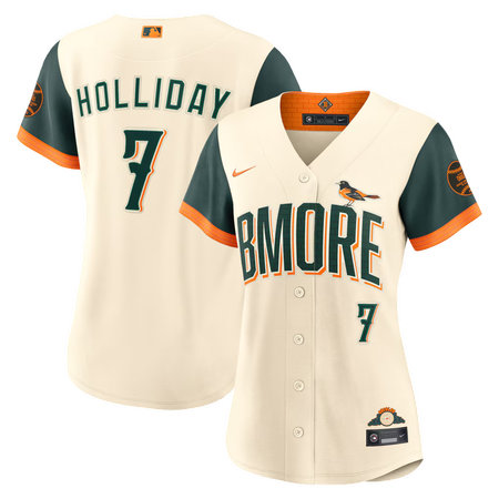 Women's Baltimore Orioles #7 Jackson Holliday Nike Natural 2026 City Connect Stadium Jersey TDK2