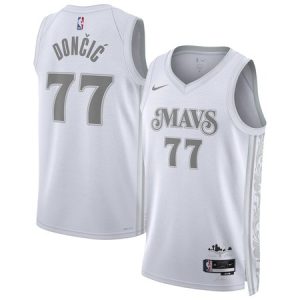 568cb8b9f9d5a114fcdf2662c2b2a126.jpeg Youth Dallas Mavericks #77 Luka Doncic White 2024/25 Swingman Player City Edition Jersey