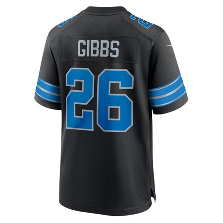 56cb033a5cf84d28628137e892994cd5.jpeg Men's Detroit Lions #26 Jahmyr Gibbs Black 2nd Alternate Game Jersey