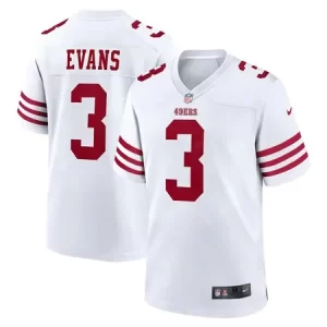 Men's San Francisco 49ers #3 Mike Evans White Game Jersey