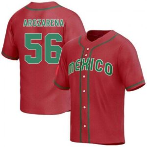 Men's Mexico Baseball #56 Randy Arozarena 2023 Red World Baseball Classic Stitched Jersey GMEP