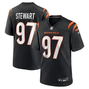 Men's Cincinnati Bengals #97 Shemar Stewart Black 2025 NFL Draft First Round Pick Game Jersey