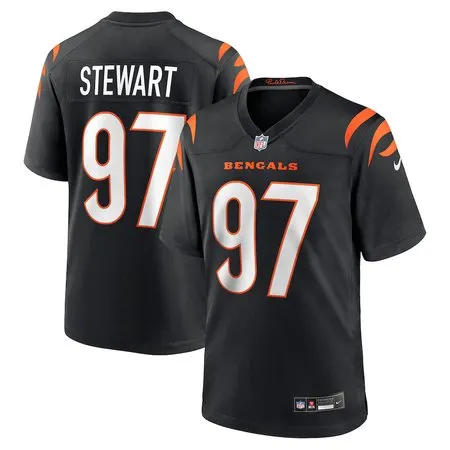 Men's Cincinnati Bengals #97 Shemar Stewart Black 2025 NFL Draft First Round Pick Game Jersey