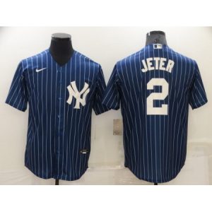Men's New York Yankees #2 Derek Jeter Navy Cool Base Stitched Jersey 3RAE