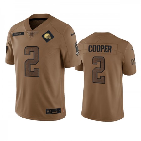 5936a1d7facb8642ed39c3c60084975d.jpeg Men's Cleveland Browns #2 Amari Cooper 2023 Brown Salute To Service Limited Stitched Jersey