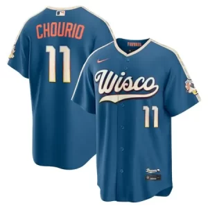 Youth Milwaukee Brewers #11 Jackson Chourio Nike Mineral Blue 2026 City Connect Stadium Jersey B8U4