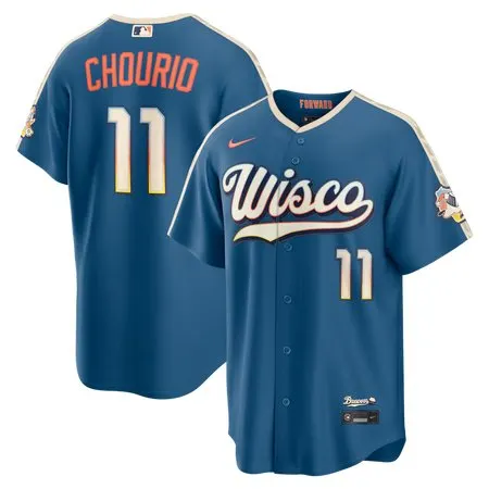 Youth Milwaukee Brewers #11 Jackson Chourio Nike Mineral Blue 2026 City Connect Stadium Jersey B8U4