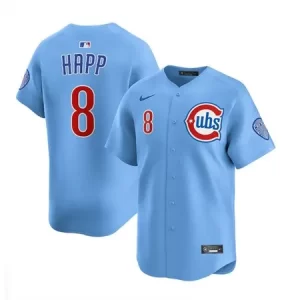 5b2b2b2f35113997f43c30c592f73136.webp Men's Chicago Cubs #8 Ian Happ Blue 2024/25 2nd Alternate Limited Stitched Baseball Jersey
