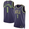 Unisex New Orleans Pelicans #1 Zion Williamson Purple 2024/25 Swingman City Edition Player Jersey