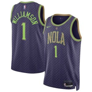 Unisex New Orleans Pelicans #1 Zion Williamson Purple 2024/25 Swingman City Edition Player Jersey