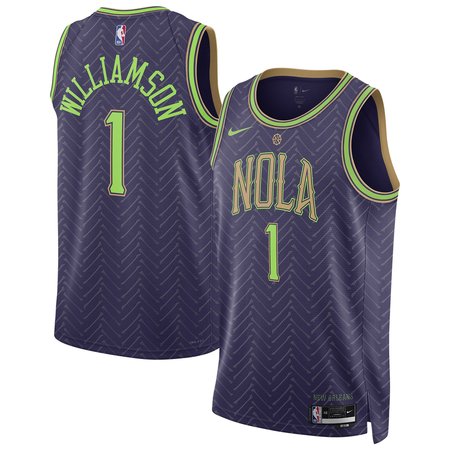 Unisex New Orleans Pelicans #1 Zion Williamson Purple 2024/25 Swingman City Edition Player Jersey