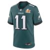 5c8bff6925bcba9c02bb994e0f5d0b98.jpeg Men's Philadelphia Eagles #11 A.J. Brown Midnight Green Super Bowl LIX Game Player Jersey