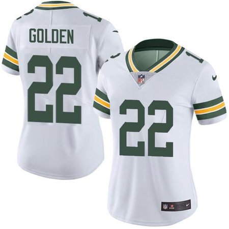 Women's Green Bay Packers #22 Matthew Golden White 2025 NFL Draft First Round Pick Game Jersey