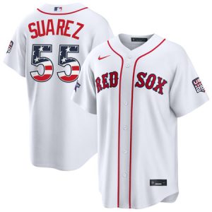 Men's Boston Red Sox #55 Ranger Suarez Nike White 2026 All-Star Edition Stars & Stripes Stadium Jersey