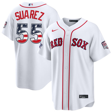 Men's Boston Red Sox #55 Ranger Suarez Nike White 2026 All-Star Edition Stars & Stripes Stadium Jersey