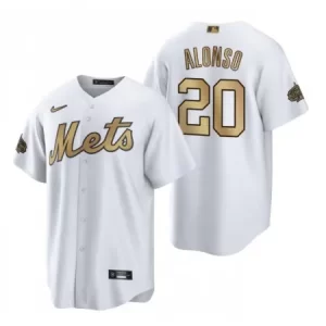 Men's New York Mets #20 Pete Alonso 2022 All-Star White Cool Base Stitched Baseball Jersey 9VD2