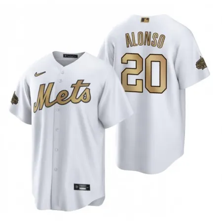 Men's New York Mets #20 Pete Alonso 2022 All-Star White Cool Base Stitched Baseball Jersey 9VD2
