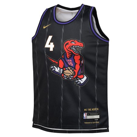 Youth Toronto Raptors #4 Scottie Barnes Black 2024/25 Swingman City Edition Player Jersey