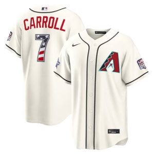 Men's Arizona Diamondbacks #7 Corbin Carroll Nike Cream 2026 All-Star Edition Stars & Stripes Stadium Jersey