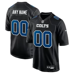 Men's Indianapolis Colts Carbon Black Fashion Game Custom Jersey