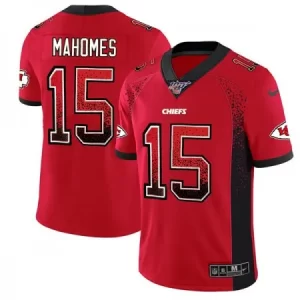 Men's Kansas City Chiefs #15 Patrick Mahomes Red 2019 100th Season Drift Fashion Color Rush Limited Stitched NFL Jersey