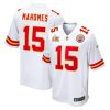 62e8204253f2bb4671b7cbfe4f43a12d.jpeg Men's Kansas City Chiefs #15 Patrick Mahomes White Super Bowl LIX Game Jersey