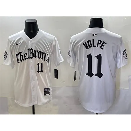 Youth New York Yankees #11 Anthony Volpe White "Gothic Legacy Edition" Vapor Premier Limited Stitched Baseball Jersey J4KZ
