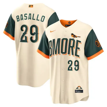 Men's Baltimore Orioles #29 Samuel Basallo Nike Natural 2026 City Connect Stadium Jersey 0V58