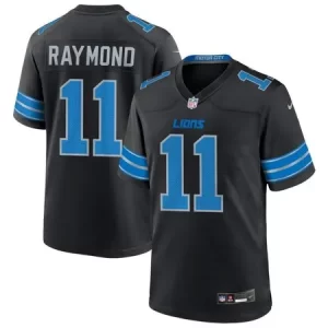 Men's Detroit Lions #11 Kalif Raymond Black Team Game Jersey