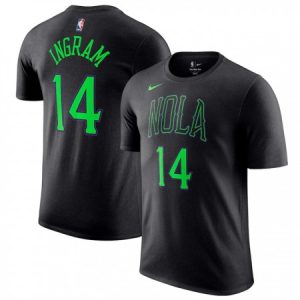 64a74b73cdaa098bfde59b90266c3e6e.jpeg Men's New Orleans Pelicans #14 Brandon Ingram Black 2023/24 City Edition Name & Number T-Shirt