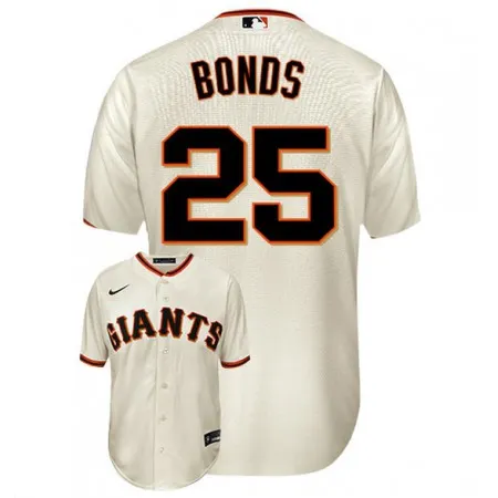 Men's San Francisco Giants #25 Barry Bonds Cream Cool Base Stitched Jersey 25VA