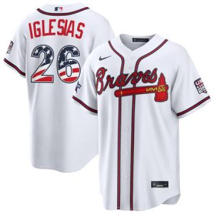 Men's Atlanta Braves #26 Raisel Iglesias Nike White 2026 All-Star Edition Stars & Stripes Stadium Jersey