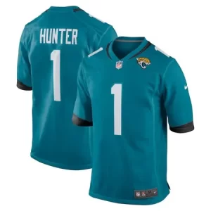 Men's Jacksonville Jaguars #1 Travis Hunter Teal 2025 NFL Draft First Round Pick Game Jersey