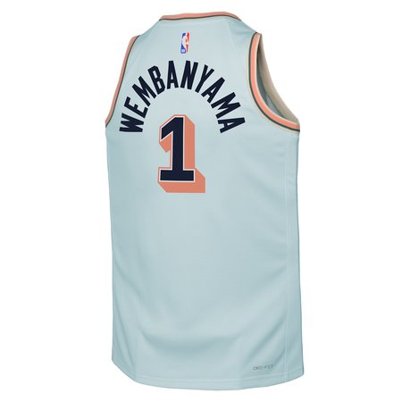 Youth San Antonio Spurs #1 Victor Wembanyama Light Blue 2024/25 Swingman City Edition Player Jersey