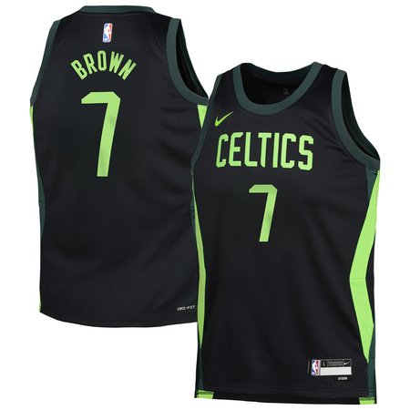 Youth Boston Celtics #7 Jaylen Brown Black 2024/25 Swingman City Edition Player Jersey