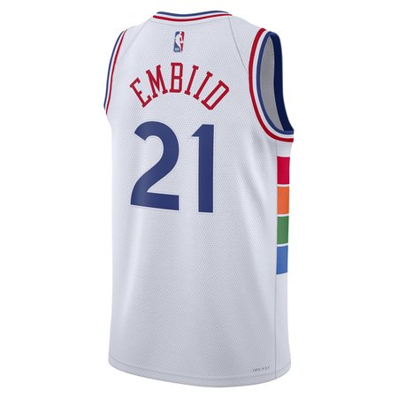 6a5d377121df02e7148be948bc5e2d00.jpeg Unisex Philadelphia 76ers Joel Embiid White 2024/25 Swingman Player Jersey - City Edition