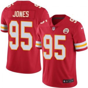 Men's Kansas City Chiefs #95 Chris Jones Red Stitched NFL Limited Rush Jersey