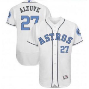 Men's Houston Astros #27 Jose Altuve White Flex Base Stitched Jersey JHI3