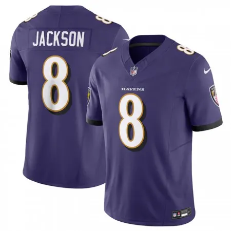 6d33d7af455502f06f66aab55d57519b.webp Men's Baltimore Ravens #8 Lamar Jackson Purple 2023 F.U.S.E Vapor Jersey