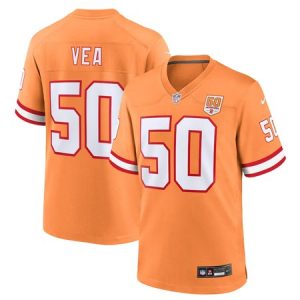 Men's Tampa Bay Buccaneers #50 Vita Vea Creamsicle 50th Season Game Jersey