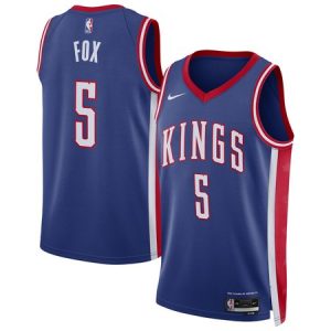 Unisex Sacramento Kings #5 De'Aaron Fox Blue 2024/25 Swingman City Edition Player Jersey